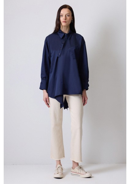 Asimetrik Poplin Tunik