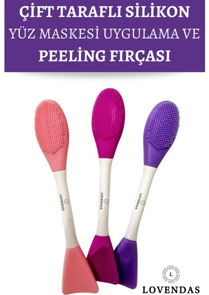 Çift Taraflı Peeling Fırçası - Silikon Yüz Maskesi Uygulama Fırçası 1 Adet