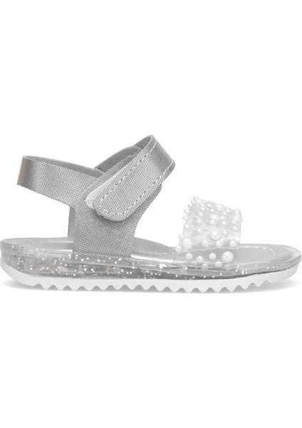 Elit ŞA-B-036-25Y Bebe Kız Çocuk Düz Sandalet Gümüş