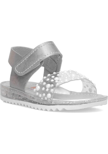 Elit ŞA-B-036-25Y Bebe Kız Çocuk Düz Sandalet Gümüş
