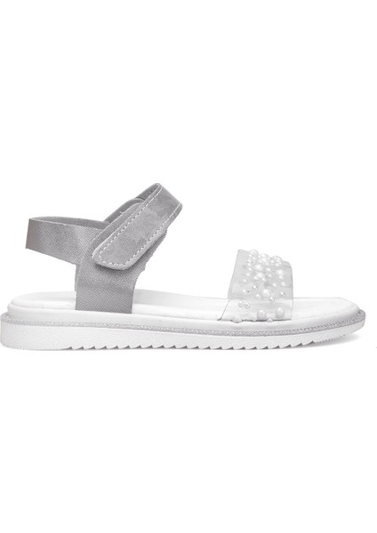 Elit ŞA-F-036-25Y Filet Kız Çocuk Düz Sandalet Gümüş