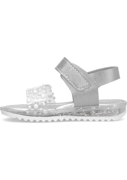 Elit ŞA-B-036-25Y Bebe Kız Çocuk Düz Sandalet Gümüş