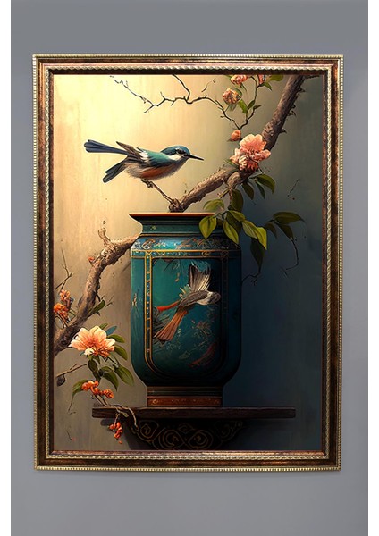 Dekoratif Modern Desenli Çerçeveli Duvar Tablosu 50X70CM RÜYA04