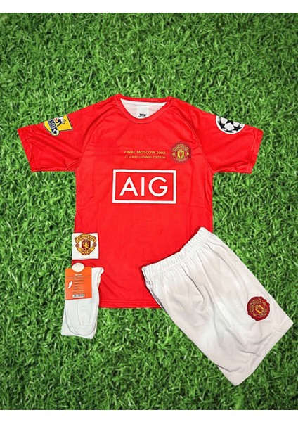 Manchester United Moskova 2008 Sezonu Cristiano Ronaldo Çocuk Forması 4lü Set -Zp9