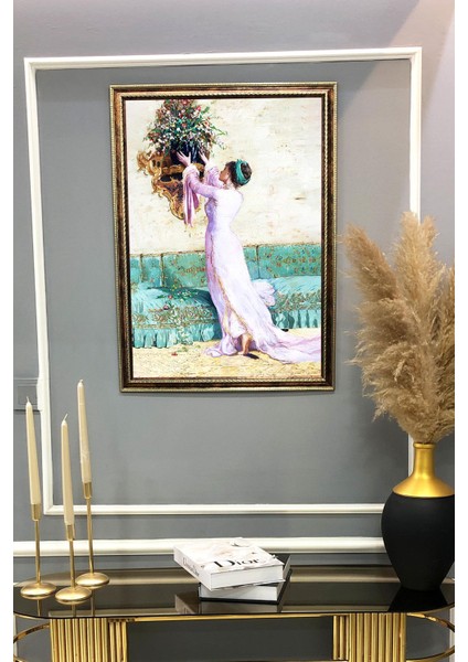 Dekoratif Modern Desenli Çerçeveli Duvar Tablosu 50X70CM RÜYA11