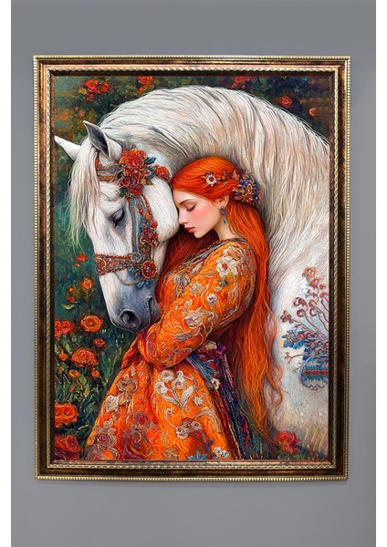 Dekoratif Modern Desenli Çerçeveli Duvar Tablosu 50X70CM RÜYA08