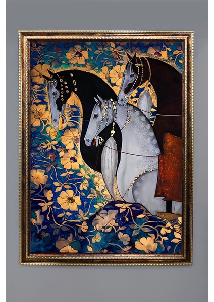 Dekoratif Modern Desenli Çerçeveli Duvar Tablosu 50X70CM RÜYA10
