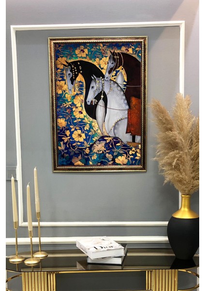 Dekoratif Modern Desenli Çerçeveli Duvar Tablosu 50X70CM RÜYA10