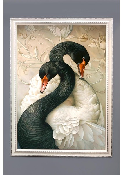 Dekoratif Modern Desenli Çerçeveli Duvar Tablosu 50X70CM RÜYA07