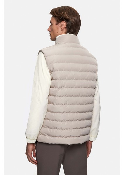 Slim Fit Taş Düz Yelek Mont