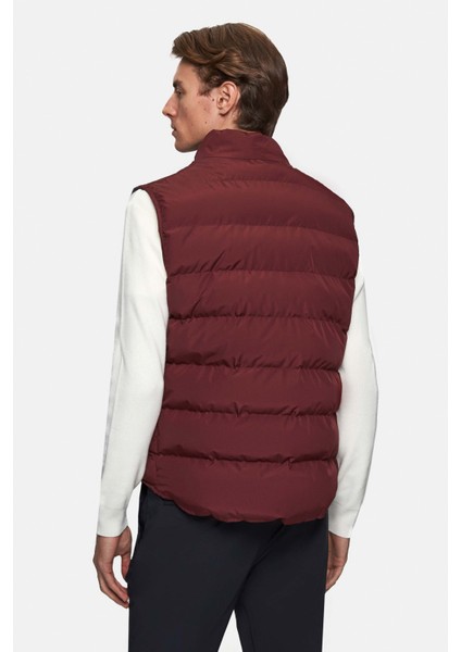 Slim Fit Bordo Düz Yelek Mont modelleri