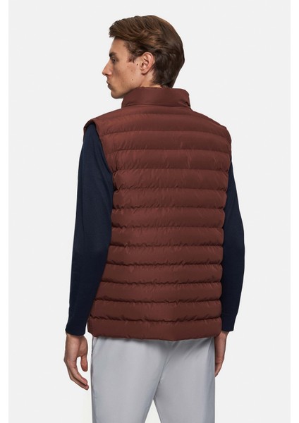 Slim Fit Kiremit Düz Yelek Mont modelleri