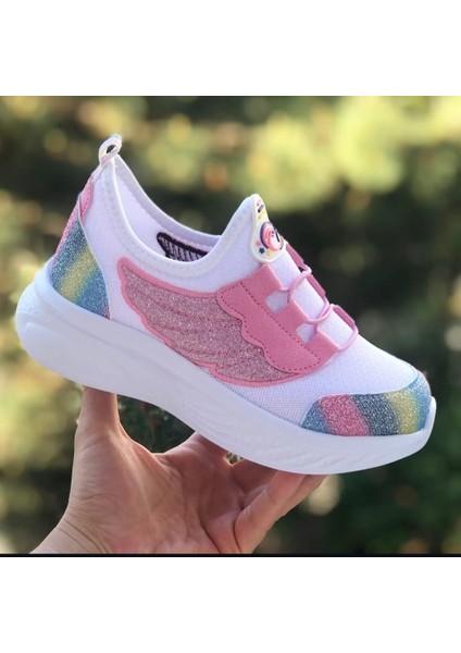 Pandalina Kız Çocuk Ortopedik Spor Ayakkabı Hologram Desenli Phylon (Hafif) Sneaker