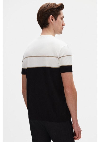 Ds Damat Slim Fit Ekru Rayon Triko T-Shirt