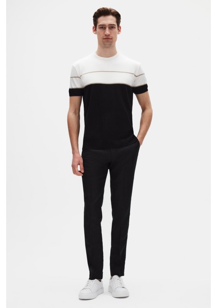 Ds Damat Slim Fit Ekru Rayon Triko T-Shirt