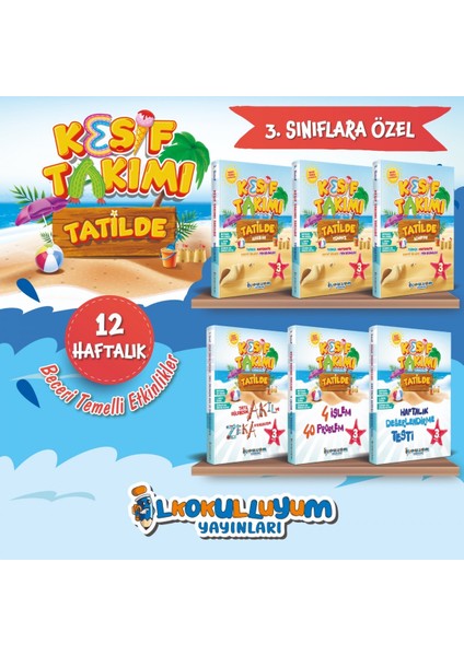 Ilkokulluyum Yayınları 3.sınıf Keşif Takımı Tatilde Eğitim Seti