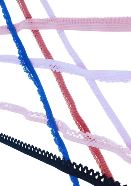 Çamaşır Lastiği Dantelli 1 cm 1 Metre Açık Pembe