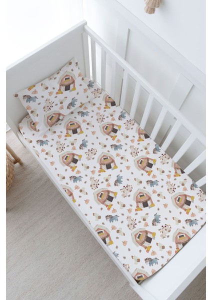 Bebek Boy Lastikli Çarşaf Seti - Iconic Serisi - Cute Farm