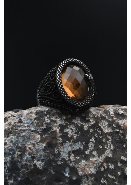 Zultanit Taşlı Yılan Figürlü Zirkon Taş Süslemeli 925 Ayar Gümüş Erkek Yüzüğü 901733 fiyatları