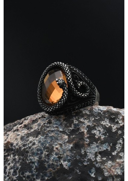 Zultanit Taşlı Yılan Figürlü Zirkon Taş Süslemeli 925 Ayar Gümüş Erkek Yüzüğü 901733 modelleri