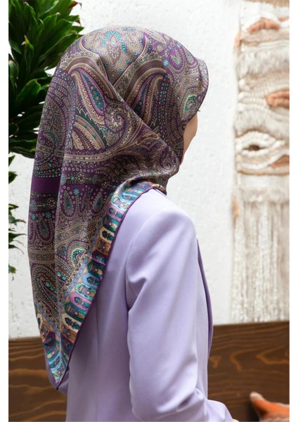 Twill Ipek Eşarp Mürdüm-1