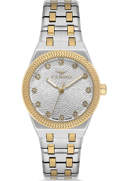 Ferro FL40146A-D Quartz Çelik Altın/gri 30 mm Kadın Kol Saati