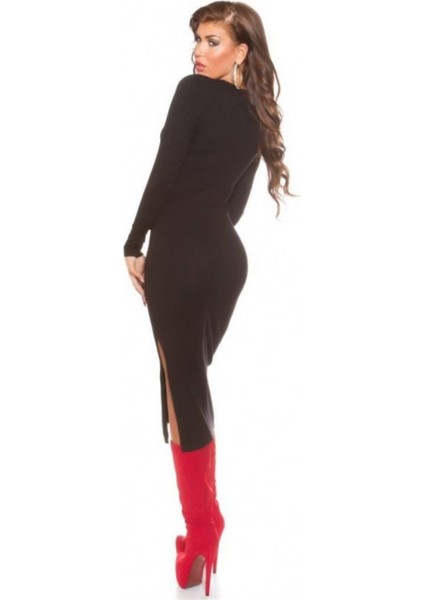 TP101171 Uzun Kollu Yırtmaçlı Kalem Elbise fiyatları