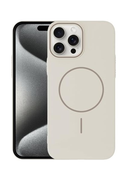 Apple iPhone 15 Pro Kılıf Manyetik Şarj Özellikli Ic Gls Lansman Leke Tutmaz Kapak
