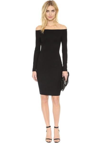 TP101298 Uzun Kollu Straplez Elbise