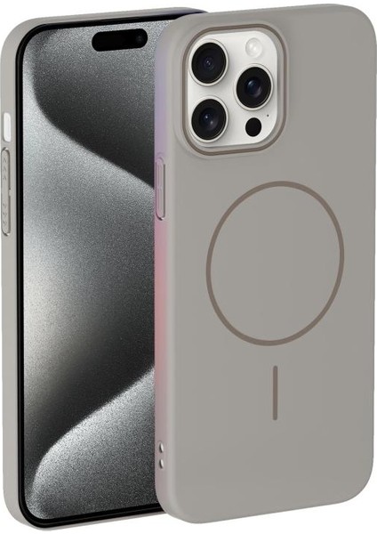 Apple iPhone 14 Pro Max Kılıf Manyetik Şarj Özellikli Ic Gls Lansman Leke Tutmaz Kapak