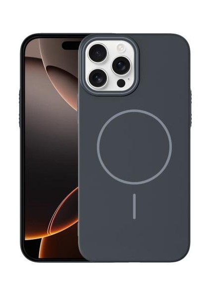 Apple iPhone 16 Pro Max Kılıf Manyetik Şarj Özellikli Ic Gls Lansman Leke Tutmaz Kapak