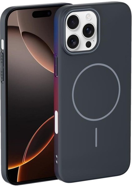 Apple iPhone 16 Pro Max Kılıf Manyetik Şarj Özellikli Ic Gls Lansman Leke Tutmaz Kapak