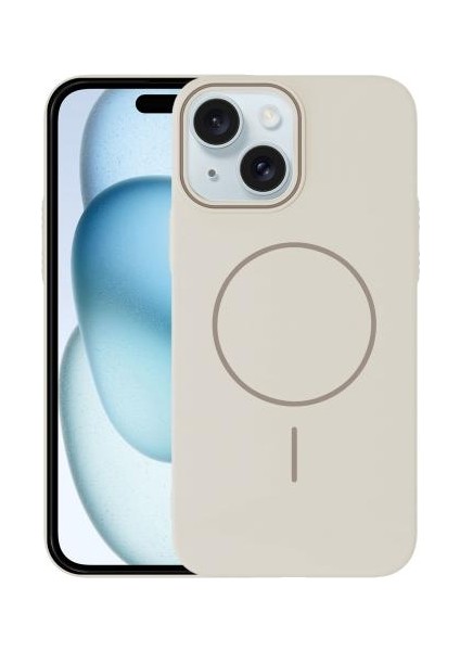 Apple iPhone 13 Kılıf Manyetik Şarj Özellikli Ic Gls Lansman Leke Tutmaz Kapak