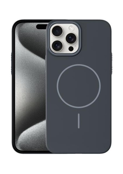 Apple iPhone 15 Pro Max Kılıf Manyetik Şarj Özellikli Ic Gls Lansman Leke Tutmaz Kapak