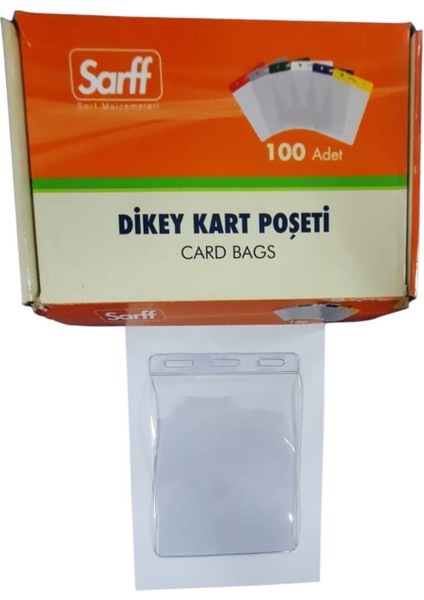 Dikey Güvenlik Kart Poşeti Şeffaf 11,5X16 cm 100 Lü Paket