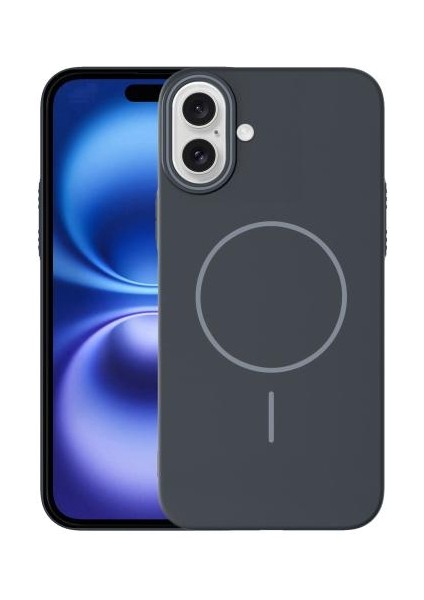 Apple iPhone 16 Plus Kılıf Manyetik Şarj Özellikli Ic Gls Lansman Leke Tutmaz Kapak