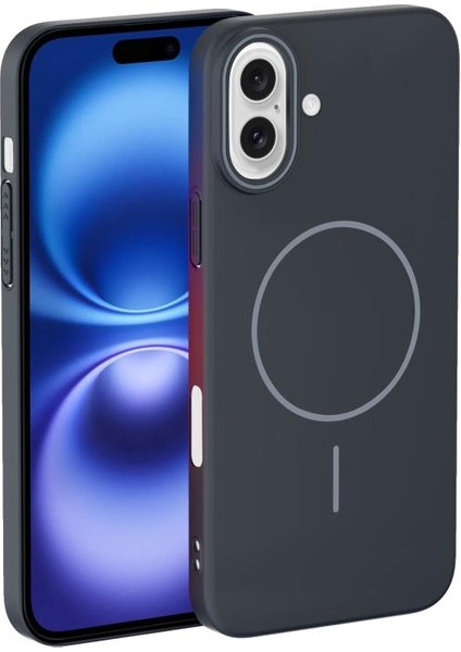 Apple iPhone 16 Plus Kılıf Manyetik Şarj Özellikli Ic Gls Lansman Leke Tutmaz Kapak