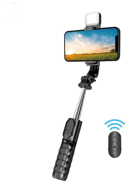 NT-MT05 Taşınabilir Işıklı Tripod Bluetooth Selfie Çubuğu