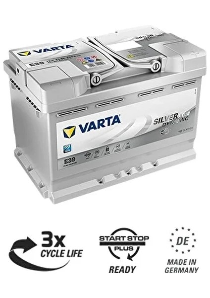 E39 12V 70 Ah 760A Agm Start-Stop Silver Dynamic Akü