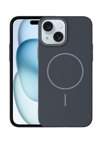 Apple iPhone 13 Kılıf Manyetik Şarj Özellikli Ic Gls Lansman Leke Tutmaz Kapak