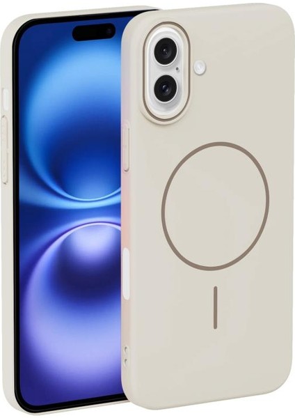 Apple iPhone 16 Plus Kılıf Manyetik Şarj Özellikli Ic Gls Lansman Leke Tutmaz Kapak