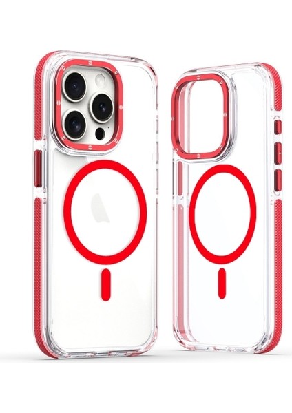Apple iPhone 15 Pro Max Kılıf Manyetik Şarj Özellikli Px Acrylic Hybrid Tpu Kapak