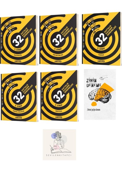 7.sınıf M-F-T-S-I 5 Kitap 32 Hafta Denemeleri+Zihin Deneme+SSSK446