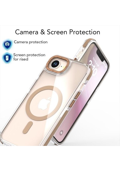 Apple iPhone 16E Kılıf Manyetik Şarj Özellikli Px Acrylic Hybrid Tpu Kapak