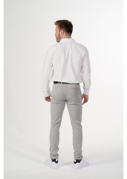 Esnek Kumaş Slim Fit Chino Erkek Pantolon Gri modelleri