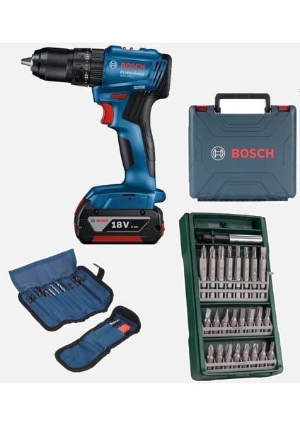 Gsb 185-LI Tek Akülü Kömürsüz Darbeli Matkap Vidalama Şarjlı Matkap + 25 Parça Vidalama Ucu