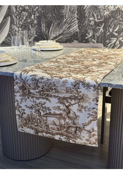 Rustik Köylü Kadın Dekoratif Baskılı Runner 1 Adet 40X140CM (Skr-12)