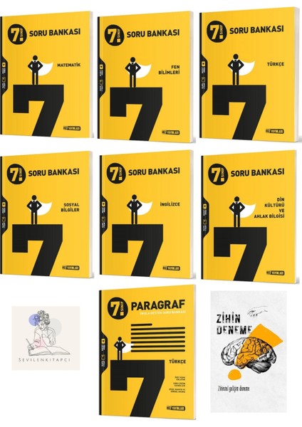 7.sınıf Tüm Dersler ve Paragraf 7 Kitap Soru Bankası+Zihin Deneme+SSSK758