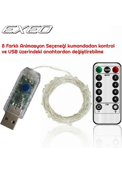 Peri Tel LED Işık Kumandalı Animasyonlu USB LED
