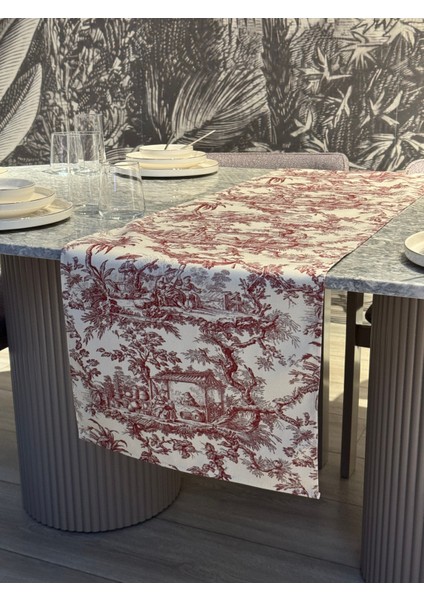 Rustik Köylü Kadın Dekoratif Baskılı Runner 1 Adet 40X140CM (Skr-09)